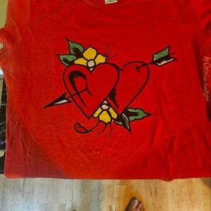 Y2K Ed Hardy by Christian Audigier Women's Medium M Heart Short Sleeve T Shirt